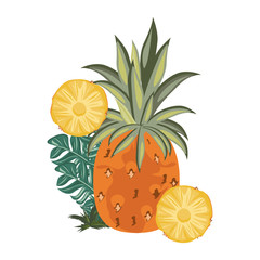 Sticker - delicious fresh citrus pineapple cartoon