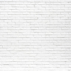 Wall Mural - white brick wall may used as background