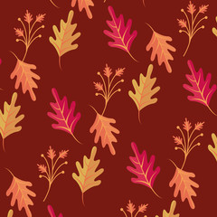 Canvas Print - Autumn leaves season pattern background