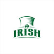 irish hat green badge logo design icon idea