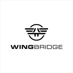 Wall Mural - simple modern round black wing logo design idea