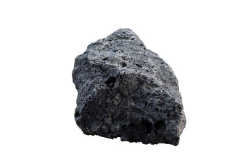 basalt rock isolated on white background with clipping path.