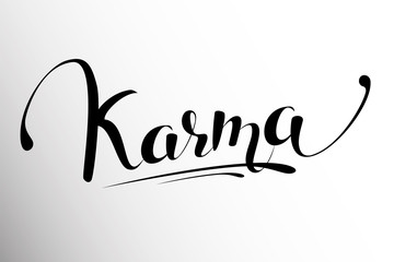 Wall Mural - Hand lettering illustration - karma. Vector