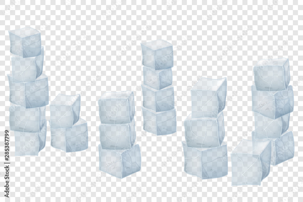 Square ice cubes. Stock Vector | Adobe Stock