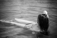 Sensual Woman At Water. Women's Desire And Psychology   