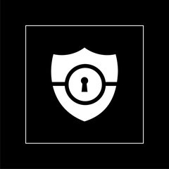 Canvas Print - Security Shield icon isolated on black background