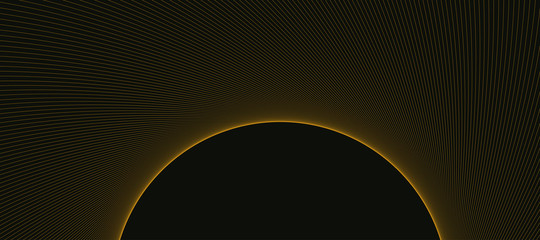 wired sun abstract half black gold