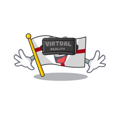 Poster - Virtual reality england flag folded above cartoon table