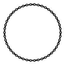 Vector Black Circle Created From Bike Chain. Isolated On White Background.