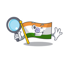 Canvas Print - Detective flag indian with the mascot shape