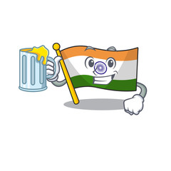 Sticker - With juice flag indian isolated in the character