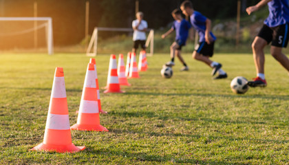 Football soccer training for boys