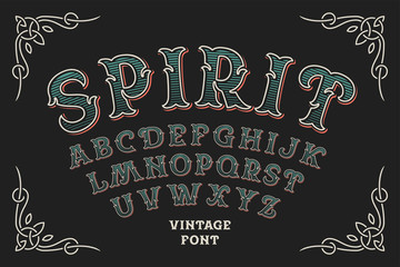 Wall Mural - Vintage decorative typeface with color layers and beautiful ornate frame