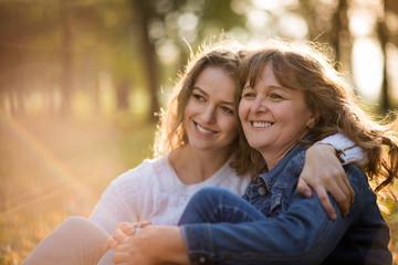 Wall Mural - Happiness - mother and daughter together