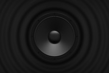 Abstract Sound Speaker With Dynamic Bass Waves - 3D Illustration