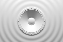 Abstract Sound Speaker With Dynamic Bass Waves - 3D Illustration