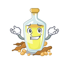 Sticker - Grinning soybean oil in a mascot bowl