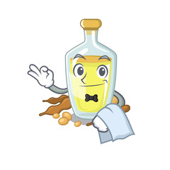 Wall Mural - Waiter soybean oil isolated in the cartoon