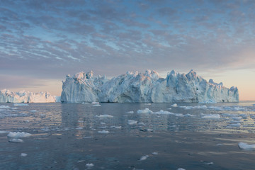 nature and landscapes of greenland or antarctica. travel on the ship among ices. studying of a pheno