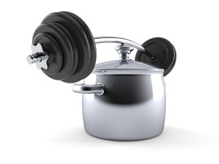 Poster - Kitchen pot with barbell