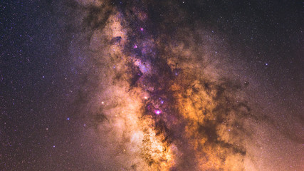 image showing the milky way galactic core with veil nebula and lagoon nebula in sagittarius a region