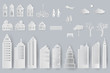 © pakatip - Set of buildings,houses,trees isolated objects for design in paper cut style