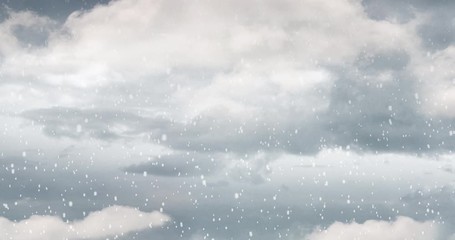 Wall Mural - blue sky with rain and clouds 4k