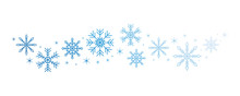 Bright Snowflake And Stars Border Isolated On White Background Vector Illustration EPS10