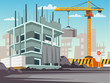Construction site flat vector illustration