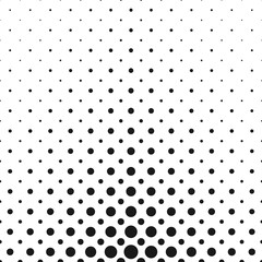 Poster - Monochrome abstract geometric halftone dot pattern background - vector graphic design from circles