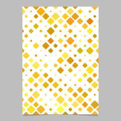 Poster - Yellow diagonal square pattern brochure template - vector mosaic tile stationery background
