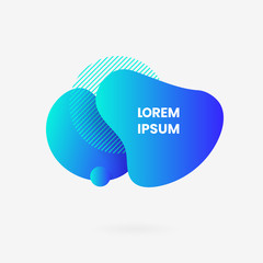 Fototapete - Liquid geometric abstract modern background graphic element. fluid dynamic shape blue gradient color vector illustration. Social media post banner template.