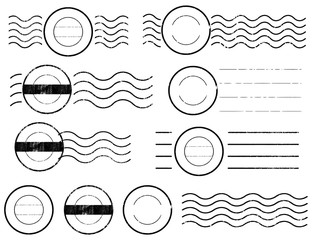 Wall Mural - Circle Blank postal and line stamps set.illustration vector