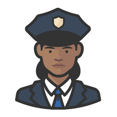 police officers black female avatar icon