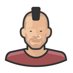 punk asian male avatar icon