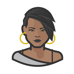 punk goth emo woman african avatar icon