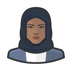 Wall Mural - muslim attire black female avatar icon