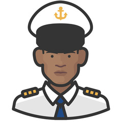 Wall Mural - naval officers black male avatar icon