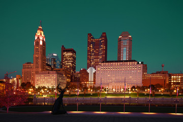 Wall Mural - Columbus, Ohio skyline at twilight