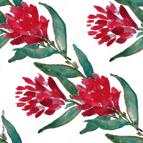 Watercolor seamless pattern with flowers. Floral design.Romantic wedding back...