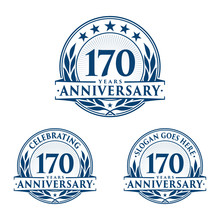 170 Years Anniversary Logo Set. 170th Years Anniversary Celebration Logotype. Vector And Illustration.