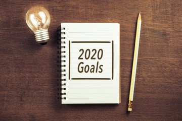 Wall Mural - 2020 Goals on Notepad