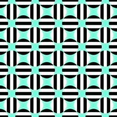 Poster - Seamless geometric circle pattern background design - color vector graphic