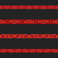 Poster - Gravel stone mosaic divider line set - vector design elements