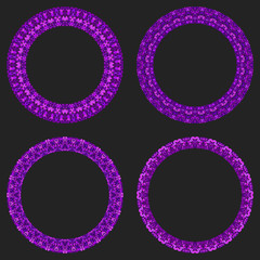Poster - Set of 4 gravel mosaic round frames - vector wreath designs