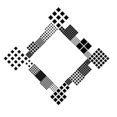Poster - Minimal diagonal square blank badge background template - monochrome abstract geometrical modern vector graphic design