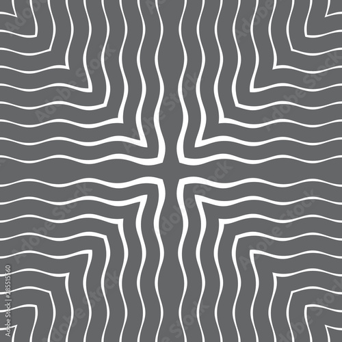 Abstract wavy lines seamless pattern. Periodic oscillation of geometric shapes.