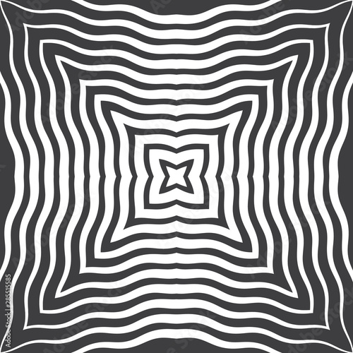 Abstract wavy lines seamless pattern. Periodic oscillation of geometric shapes.