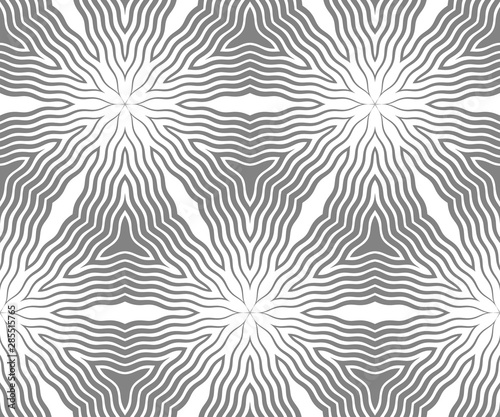 Abstract wavy lines seamless pattern. Periodic oscillation of geometric shapes.