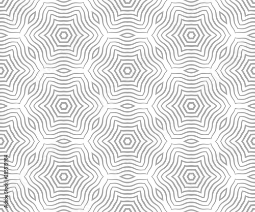 Abstract wavy lines seamless pattern. Periodic oscillation of geometric shapes.